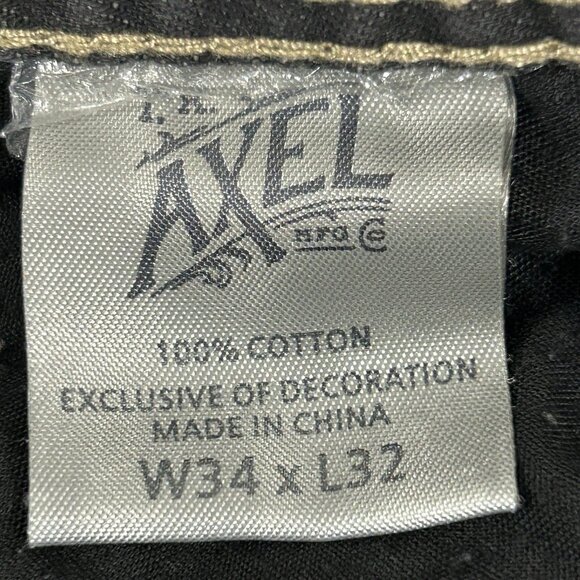Vintage AXEL Jeans Mens 34x32 Black Rock Gray Relaxed Straight Y2K NWT Denim - Picture 8 of 11